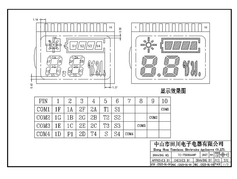 頭燈LCD段碼屏